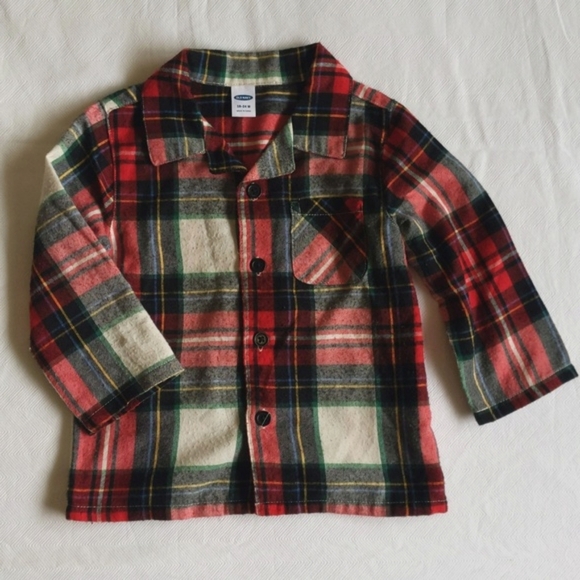 old navy winter plaid classic pajama set 18-24 months baby unisex - Picture 4 of 8